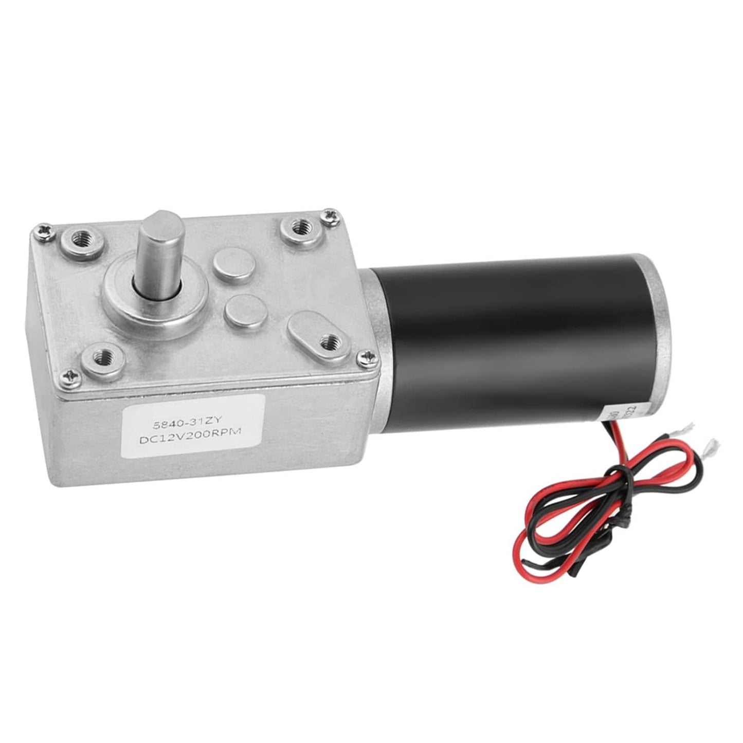 12V 200RPM 5840-31ZY Geared Motor Self-locking Permanent Magnet DC Turbo Worm Reduction Motor Gearbox for Electrical Appliances
