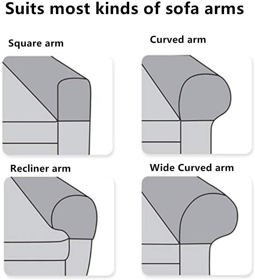 Arm Rest Covers Set, Pack of 4 Stretch Armchair Arm Covers Soft Polyester Arm Caps Non Slip Furniture Protector For Chair, Sofa, Couch
