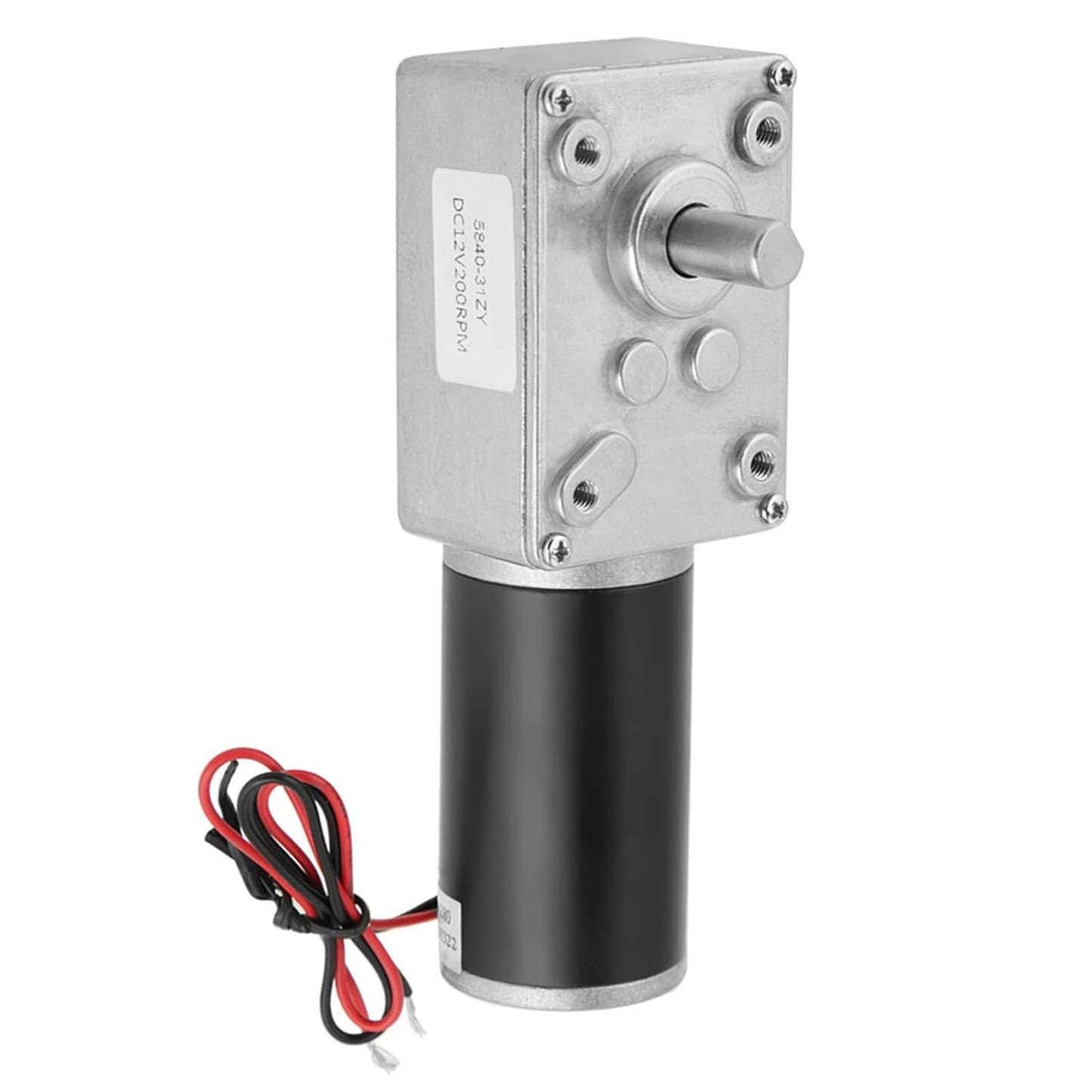 12V 200RPM 5840-31ZY Geared Motor Self-locking Permanent Magnet DC Turbo Worm Reduction Motor Gearbox for Electrical Appliances