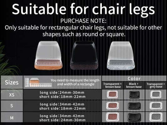 Rectangle Silicone Chair Leg Floor Protectors, Chair Leg Caps, Furniture Foot Protector, Free Moving Table Leg Covers, Stool Leg caps to Prevent Hardwood Floor Scratches and Reduce Noise