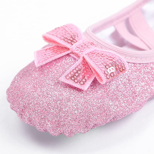 Girls' Ballet Shoes Split-Sole Glitter Flats Dance Shoes â Multicolour Toddler