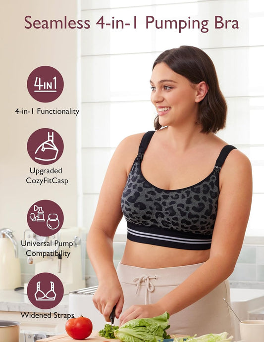 Hands-Free Pumping Bra 4-in-1 CozyFitClasp â Black