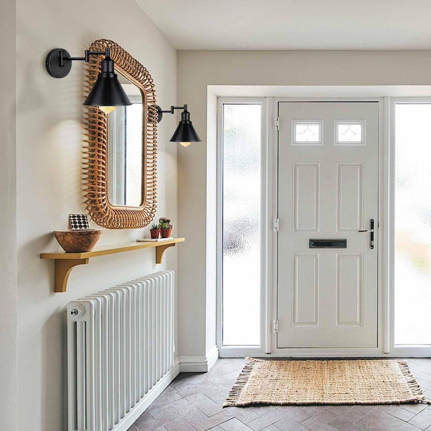 IC INSTANT COACH Industrial Wall Sconce Swing Arm Wall Lights, Black, Adjustable Wall Light, Wall Mounted Lamp Wall Sconce, 1 Light