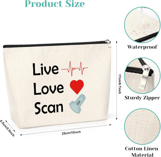 Sonographer Gift Cosmetic Bag Makeup Pouch â Travel Size