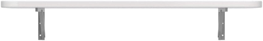 aleawol Wall Mounted Table Folding 60x40cm Floating Laptop Desk Fold-Down Work Table Drop-Leaf Table Wall Writing Desk PC Table Computer Desk Dining Table with Brackets for Space Saving (White)