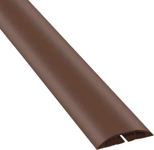 D-Line CC-3/4.5M Cable Protector, Floor Cord Channel, Wire Cover, Protect Cables & Prevent Trip Hazards - 4.5 Meter Length, Cavity 17mm (W) x 9mm (H) - Brown