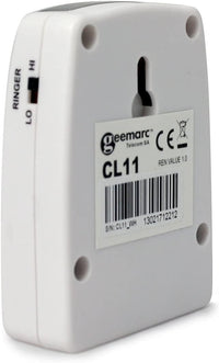 Geemarc CL11 - Telephone Ringer Amplifier with Bright Flashing Light - Works with Landline Phones - Wall Mountable - Ideal for Noisy Environments and Hearing Impaired People, White