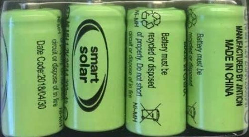 Branded Smart Solar Rechargeable Batteries Size 2/3AA (29.4 x14.1mm shorter than Full Size) Sealed Carded Pack of 4