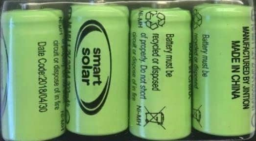 Branded Smart Solar Rechargeable Batteries Size 2/3AA (29.4 x14.1mm shorter than Full Size) Sealed Carded Pack of 4