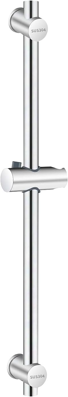 Vista 66cm Shower Riser Rail SUS304 Stainless Steel Bathroom Rail for Shower Wall Mounted Adjustable Shower Head Holder Brushed Silver