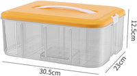 Stackable Toy Storage Case Plastic with Lids & Buckles 1-Tier Yellow
