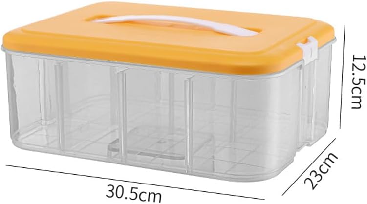 Stackable Toy Storage Case Plastic with Lids & Buckles 1-Tier Yellow