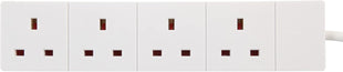 PRO ELEC PELB1517 4 Gang Extension Lead 2m, White