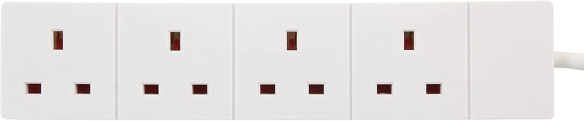 PRO ELEC PELB1517 4 Gang Extension Lead 2m, White