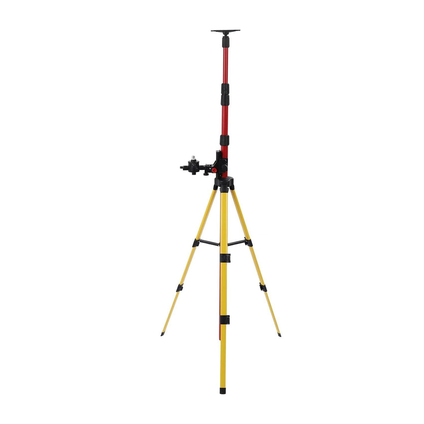 Ejoyous Telescoping Pole, 114 to 388cm Level Support Pole Stainless Steel Laser Level Telescoping Mounting Pole Multifunctional Telescoping Level Support Rod with Adjustable Base
