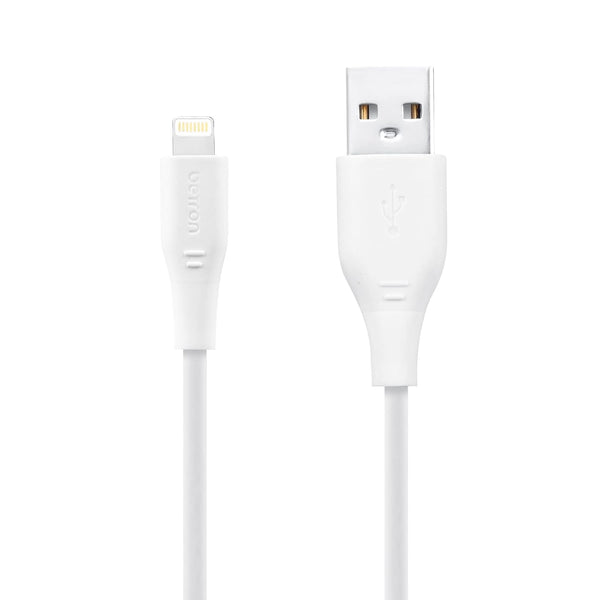 Betron USB to Flat Cable Compatible with iPhone, 1 Metre, White