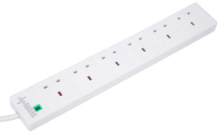 PRO ELEC PELB1703 6 Gang Extension Lead with Surge Protection White, 5m