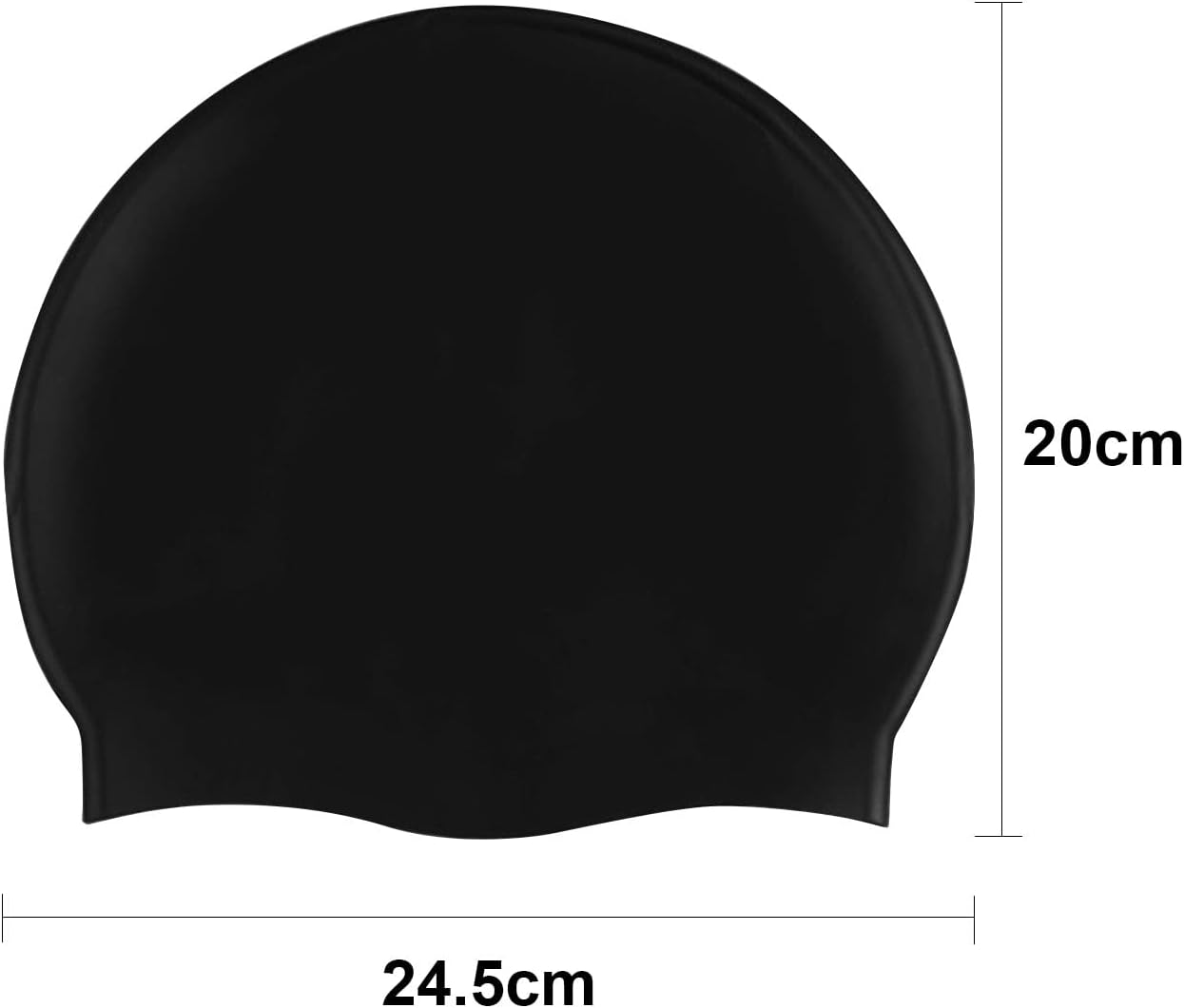 Adult Waterproof Swimming Cap Elastic Silicone Swim Hat for Long Hair â Extra Large
