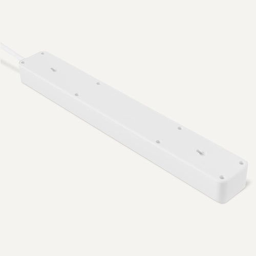 Amazon Basics Surge Protector Power Strip with Safety Shutters, 6-Outlet, 600 Joule, 0.61-m Cable, White