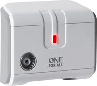 One For All Signal Booster/Splitter for TV - 1 Outputs - 23dB (14x amplified) - Plug and Play - For interference free reception - Full HD compatible - white - SV9601