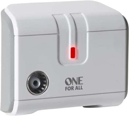 One For All Signal Booster/Splitter for TV - 1 Outputs - 23dB (14x amplified) - Plug and Play - For interference free reception - Full HD compatible - white - SV9601
