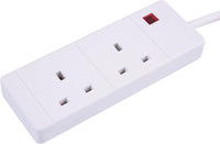 PRO ELEC PELB1900 2 Gang Extension Lead 3m, White