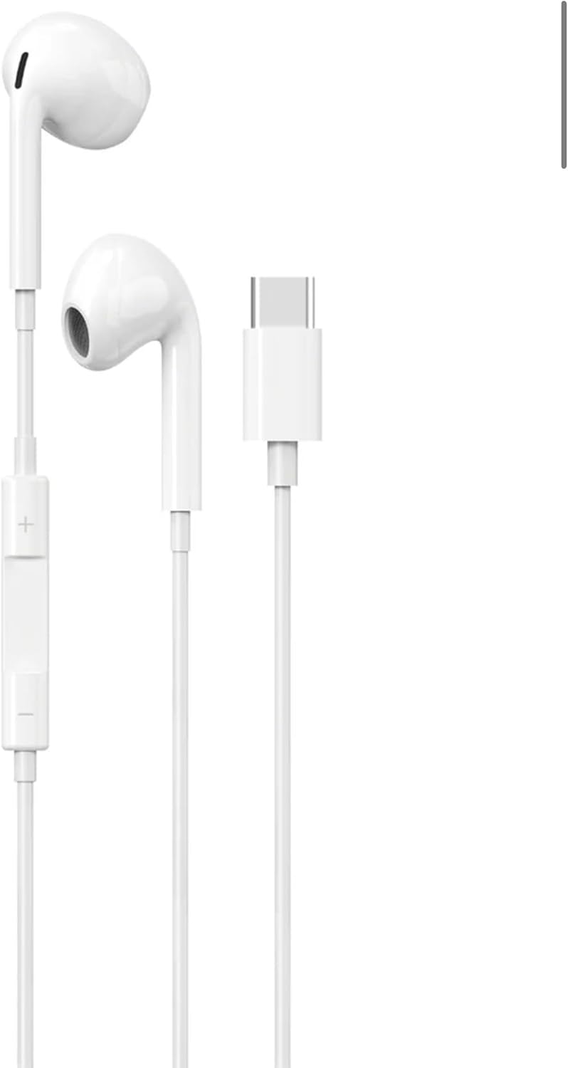USB C Headphones,Type C Earphones Wired Hi-Fi Stereo Noise Earbuds In Ear USB C,with Volume Control & Mic,Earphones for Samsung Galaxy S23 S22 S21 S20,iPhone 15/15 Pro/16/16 Pro,Google Pixel,OnePlus