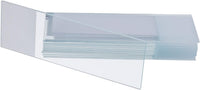 HUAREW 50 Pcs Pre-Cleaned Microscope Slides And 100 Pcs Ground Edge Pre-Cleaned Microscope Cover Glasses With 4 Plastic Droppers