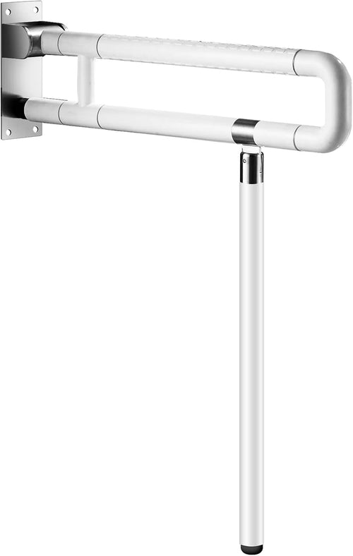 Upgraded Handicap Grab Bars for Bathroom, Flip Up Toilet - Rails for Elderly for Wall, Non-Slip Toilet Handles, Glows at Night, Suitable for Pregnant Women and Disabled, 25.6 Inch