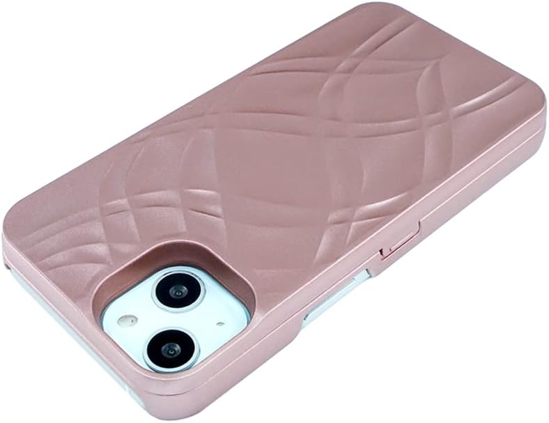 W7ETBEN iPhone 14 Wallet Case, iPhone 13 Case with Kickstand Built-in Mirror Shockproof Card Holder Cover for Apple iPhone 14 (2022) 6.1" /iPhone 13 (2021) 6.1 Inch (Rose Gold)