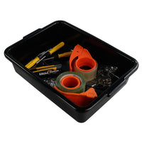 Teyyvn 13 L Plastic Commercial Bus Tub, Set of 4 Shallow Washing Up Bowls, Black