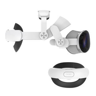 SODI Vision Pro VR Head Strap for Apple Vision Pro, Weight-Balanced Comfort, Pressure-Reducing, One-Button Retractable, Dual Knob Adjustment, Easy Installation, Wider Head Fit (white)