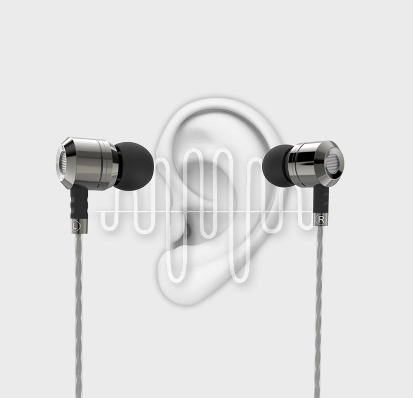 Okun G50MW HD Earphones, Metal In-Ear Headphones Earphones High Sensitivity Microphone - Noise Isolating