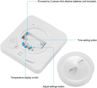 ALLOMN Bathroom Clock, LCD Digital Shower Clock Alarm Waterproof Touch Control Ã¢âÆ/Ã¢ââ° Temperature Humidity, Count Down Timer, 3 Mounting Methods, Battery Power (Green)