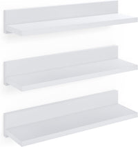 ComfortCove 39cm Floating Wall Shelf Set of 3 White Shelves â Wall Mounted