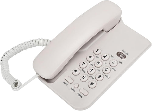 Cocoarm Corded Landline Phone, ABS Material, Wall/Table Mount, No Battery Required, UK Telephone Line (White)