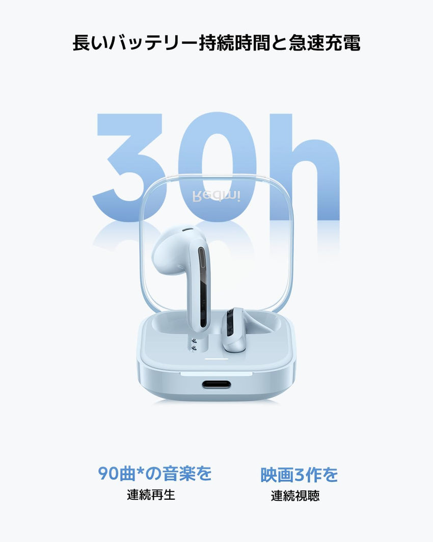 XIAOMI Redmi Buds 6 Active Wireles Earbuds (Global Version) WHITE, Bluetooth 5.4 in-Ear Headphones, 30H Long Battery Life,Noise Cancellation for Calls, 5 Tuning Modes, IPX4 Waterproof - (White)