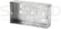 5 x Double Metal Back Box 25mm Flush Wall Pattress / 2 Gang Electrical Sockets