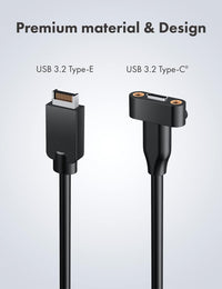 GRAUGEAR 20Gbps USB 3.2 Gen 2x2 USB-C Front Panel Adapter, Motherboard Header Extension Cable, USB-C Female to 20-pin USB Type-E A-Key Male Connector with PCIe Bracket, 19.6 in [G-AD-ETC-10G]