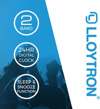 LLOYTRON "Daybreak" Alarm Clock Radio with Buzz Alarm or Radio - Snooze Function - Sleep Timer - Rotary Tuning and Volume Controls - Mains Operated - AM / FM Radio - J2006BK - Black