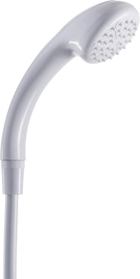 Croydex Secura Shower Head and Hose - Easy Install Push On Shower Attachment for Bath Taps with 1750mm Hose Length, Straps to Secure, Rub Clean Nozzles and Compatible with Low or High Pressure Systems