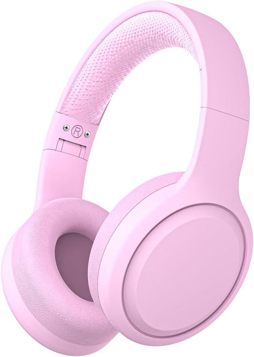 Xunpuls Kids Bluetooth Headphones,Foldable On Ear Wireless Headphone,Stereo Sound with MIC,10H Playtime,Bluetooth 5.3,Kids Wireless Headphones Over Ear for Kid Adult School Online Class (Pink)