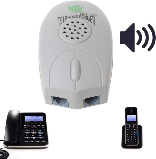 smallJUN Amplifier Landline Phone Bell Ringer Extra Loud Telephone Ring For The Old Elder Phone Bell Ringer Beige