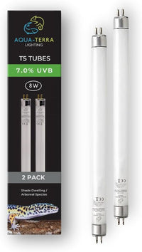 Aqua-Terra 8W UVB T5 Tube Lamp â Full Spectrum + UVB Lighting, Pack of 2