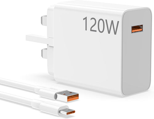 120W USB Plug Turbo Charger for Xiaomi Redmi with 6A Turbo Charging Type C Cable 2M for Xiaomi 14 13 12 13T 12T 12s Pro, Redmi Note K70 K60 K50 12 11 Pro Plus Black Shark 4 5 Poco X5 F4