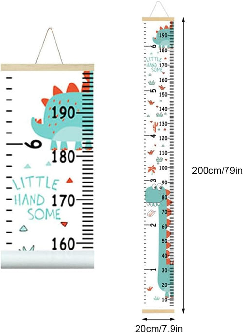 Kids Height Wall Chart Removable Canvas Ruler for Nursery â Dinosaur