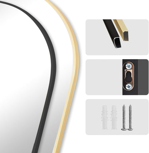 Full Length Arch Mirror 204x104cm Free Standing Full Body â Gold 204x104cm