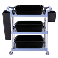 Teyyvn 13 L Plastic Commercial Bus Tub, Set of 4 Shallow Washing Up Bowls, Black