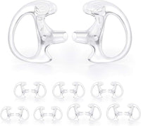 zeadio [8 Pair] Radio Earpiece, Soft Silicone Earmould Earbud Earplug for Walkie Talkie Acoustic Earpiece Headset, Two-Way Radio Coil Tube Audio Kits - Clear