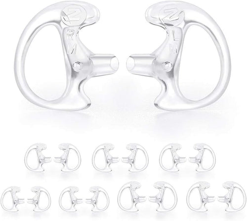 zeadio [8 Pair] Radio Earpiece, Soft Silicone Earmould Earbud Earplug for Walkie Talkie Acoustic Earpiece Headset, Two-Way Radio Coil Tube Audio Kits - Clear